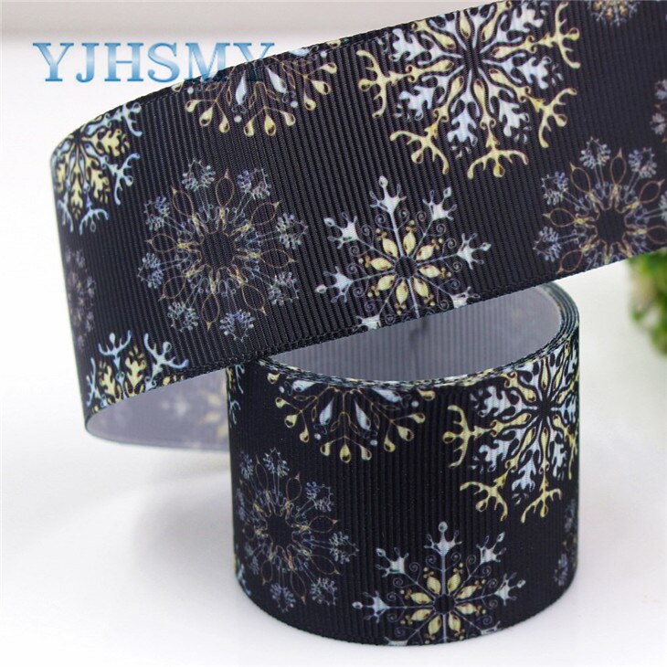 Yjhsmy g -181005-1320,38mm,5 yards vinter snöflinga band termotransfer tryckta grosgrain, plagg gör det själv handgjorda material: G -181005-1327