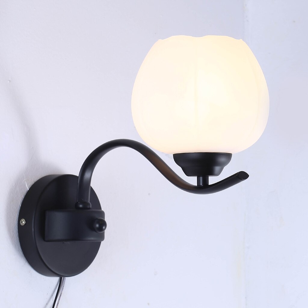 E27 E14 white glass ceiling fan chandelier wall lamp light shade