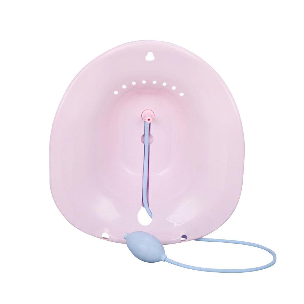 Bidé portátil Sitz, bañera, bebé recién nacido, Kit de lavabo de enfermería, pulverizador de lavabo de lavado de hemorroides posparto en el inodoro: Rosa