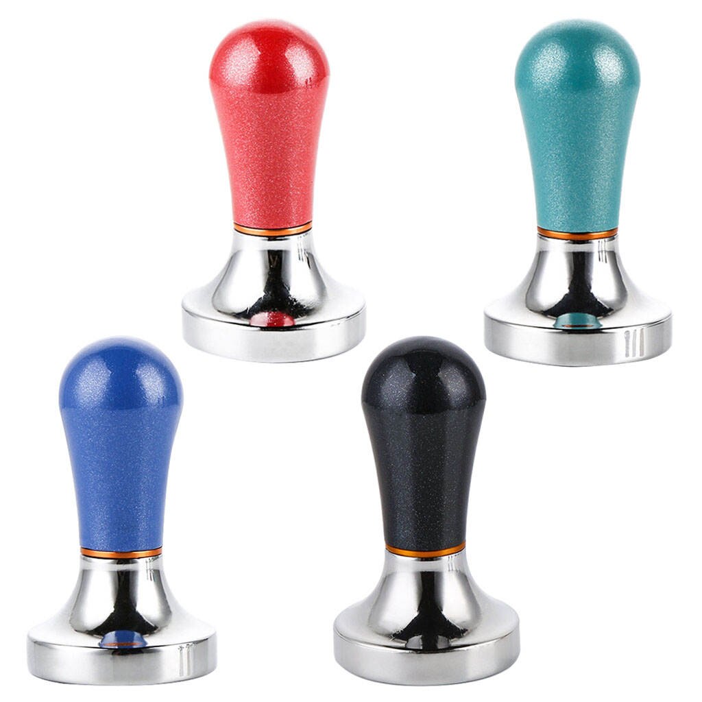 Aluminum Alloy 57.5mm Coffee Tamper Espresso Tamper Tool Flat Base Coffee Tamp Tool for Kitchen