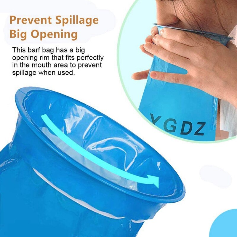 40 Pack Disposable Emesis Bags, Leakproof Vomit Bags, Waste Disposal Bags, Sick Bag for Travel Motion Sickness