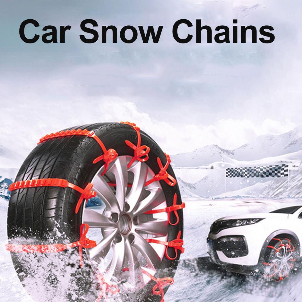 Pneu de carro corrente de neve de inverno, material de náilon para reduz a carga do pneu, corrente de tração para pneus com baixa fricção, 10/peças