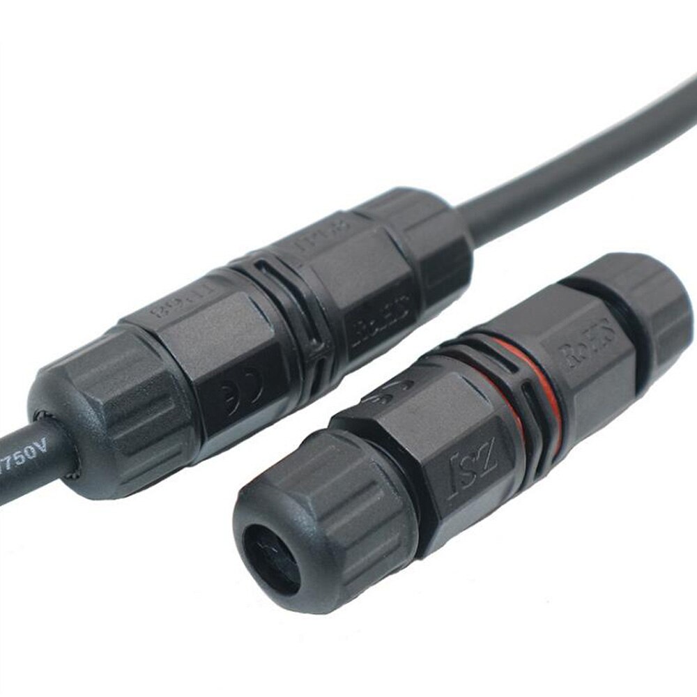 Ip68 2 3 4 5- benet led industrielt elektrisk vandtæt stik 2 -benet 3- benet 4- benet kabel t lige form udendørs belysningsstik