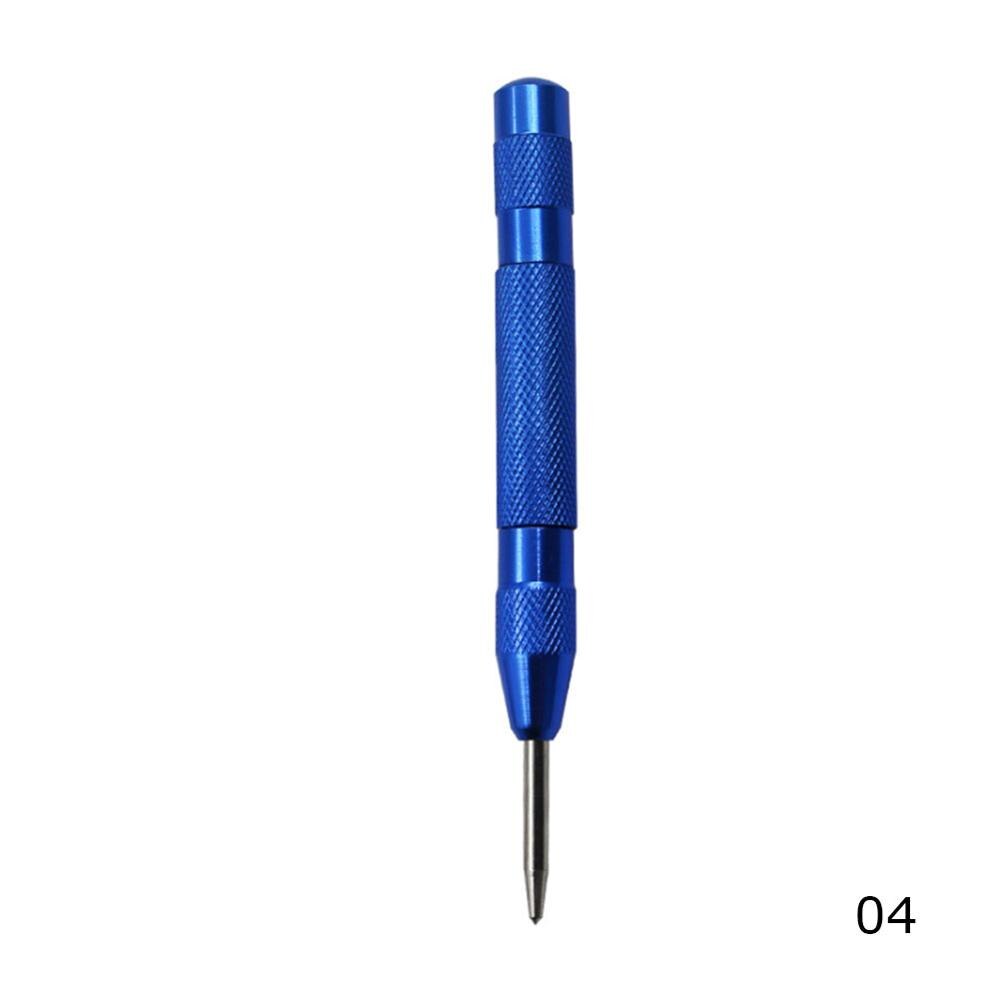 Automatic Center Punch Steel Spring Loaded Marking Starting Holes Hand Tool Kit HSS Positioner High Hardness Punch Chisel: Blue