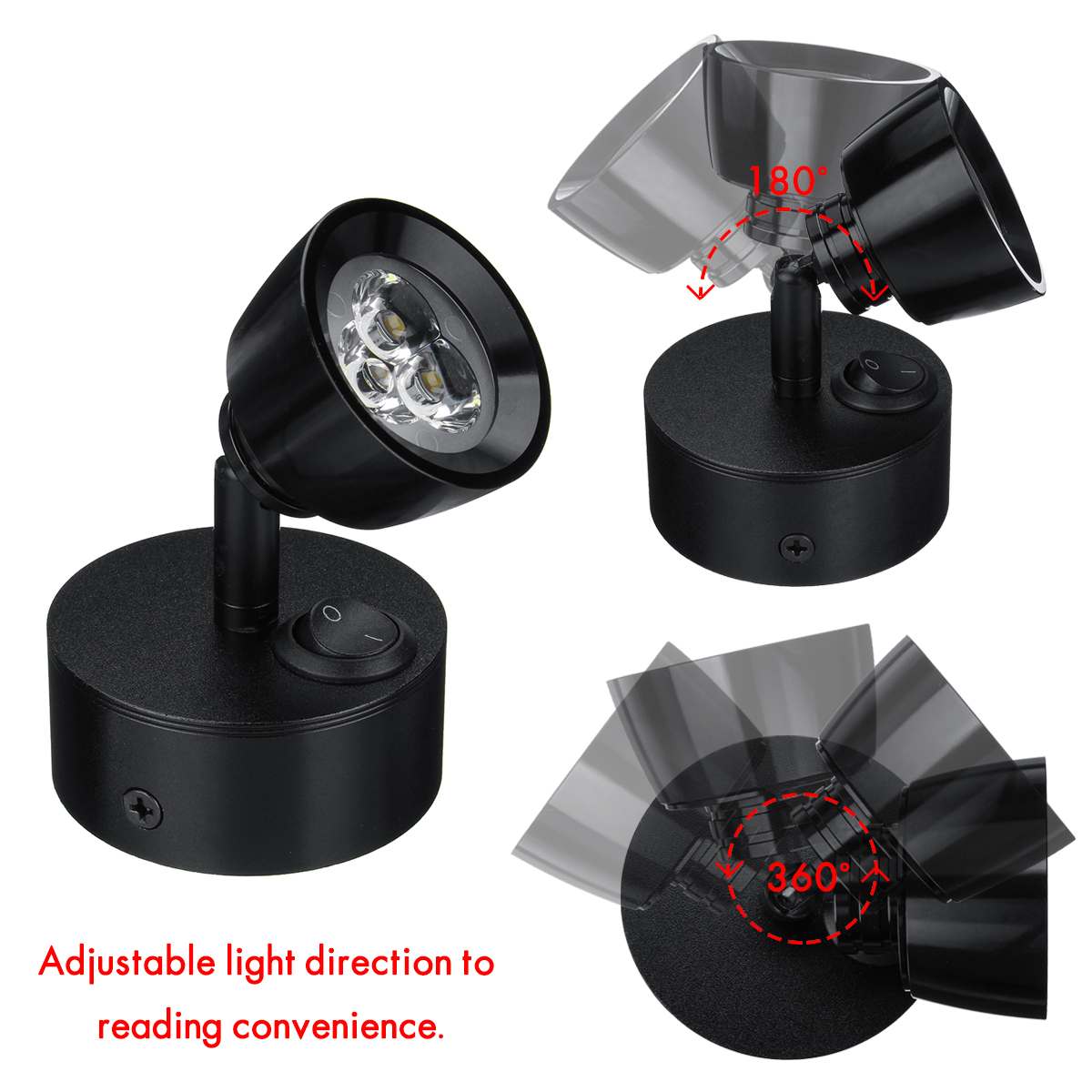 3W 12V Melkglas Led Spot Licht Rv Caravan Boot Wall Mount Bedlampje Warme Camper Leeslamp