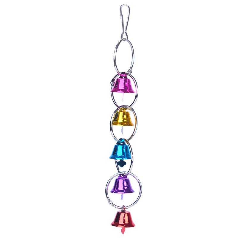 Horn Set Ring Bird Bell Toy Large Bird Toys For Parrots Suspension Macaw Parrot Toys For Birds Chewing Toy Bird Cages For Parrot