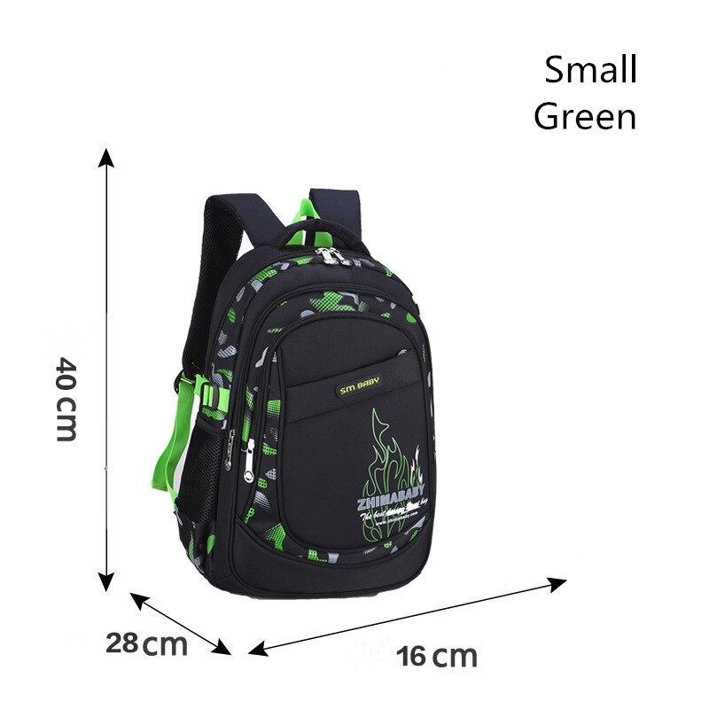 2019 nuovi bambini sacchetti di scuola per adolescenti ragazzi delle ragazze grande capacità di scuola zaino impermeabile satchel bambini del sacchetto di libro Ortopedico: Small Green