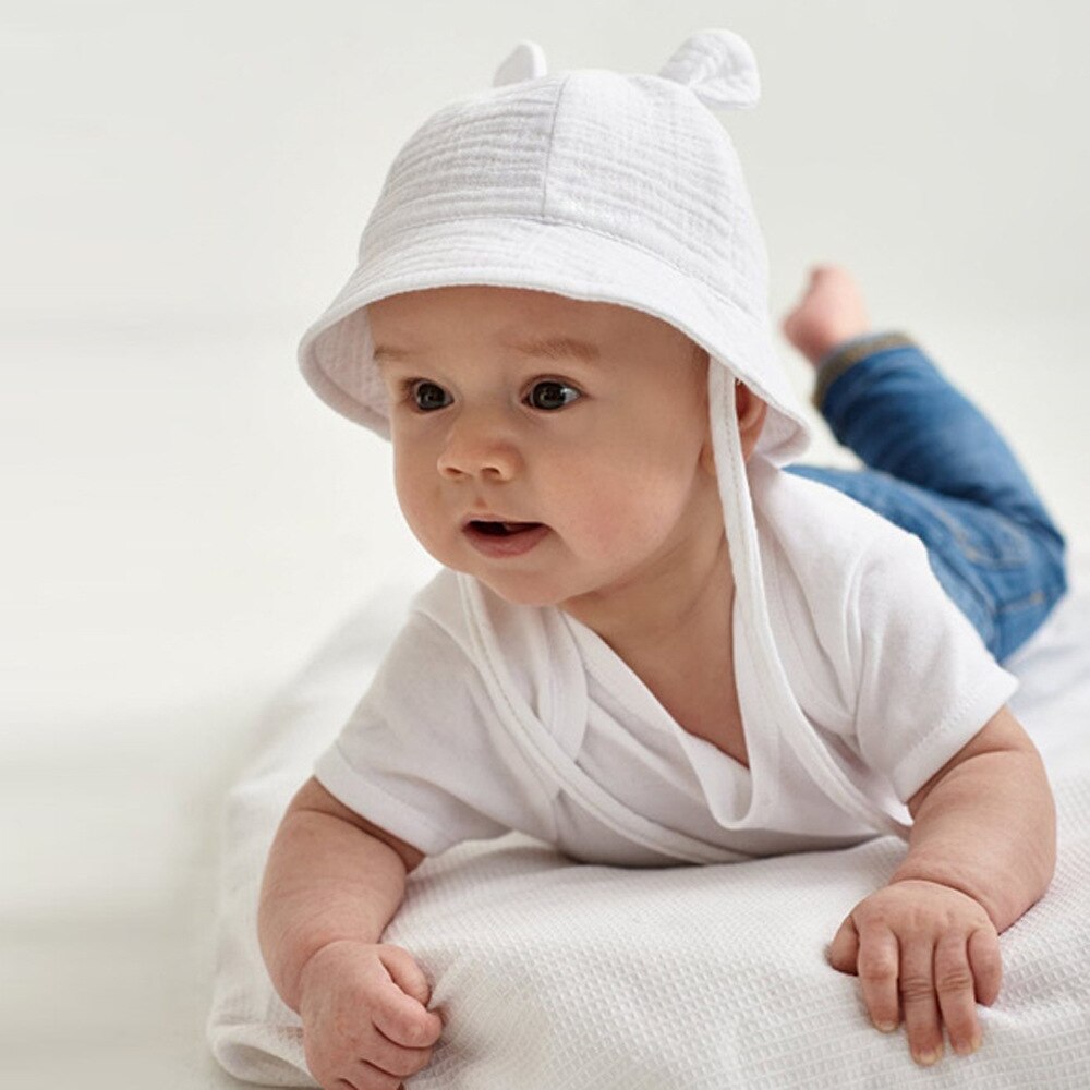 gorro niña Sombrero de cubo para bebé, sombrero de Sol de algodón de Color sólido, gorros de playa, sombrero de Panamá para niño y niña, accesorios de primavera y verano, 3-12 meses, 2022