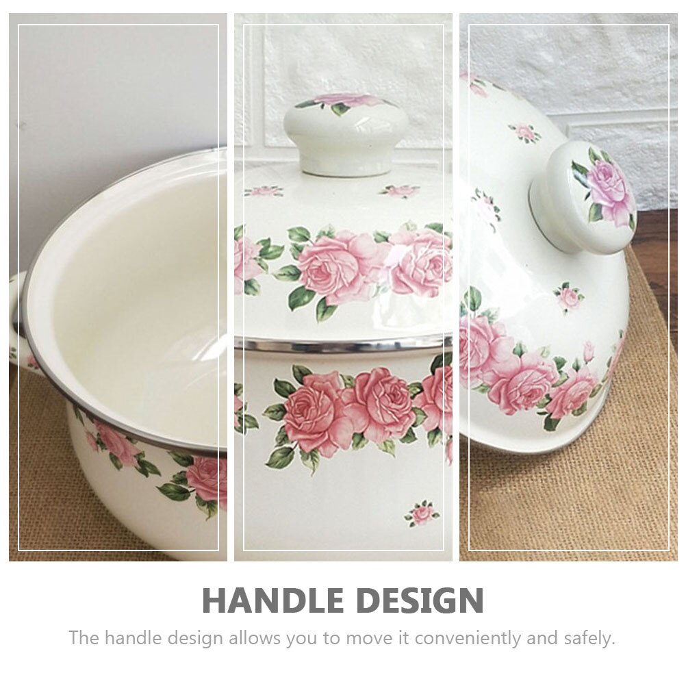 Practical Stew Pot Kitchen Stockpot Enamel Cooking Pot Thickened Stock Pot