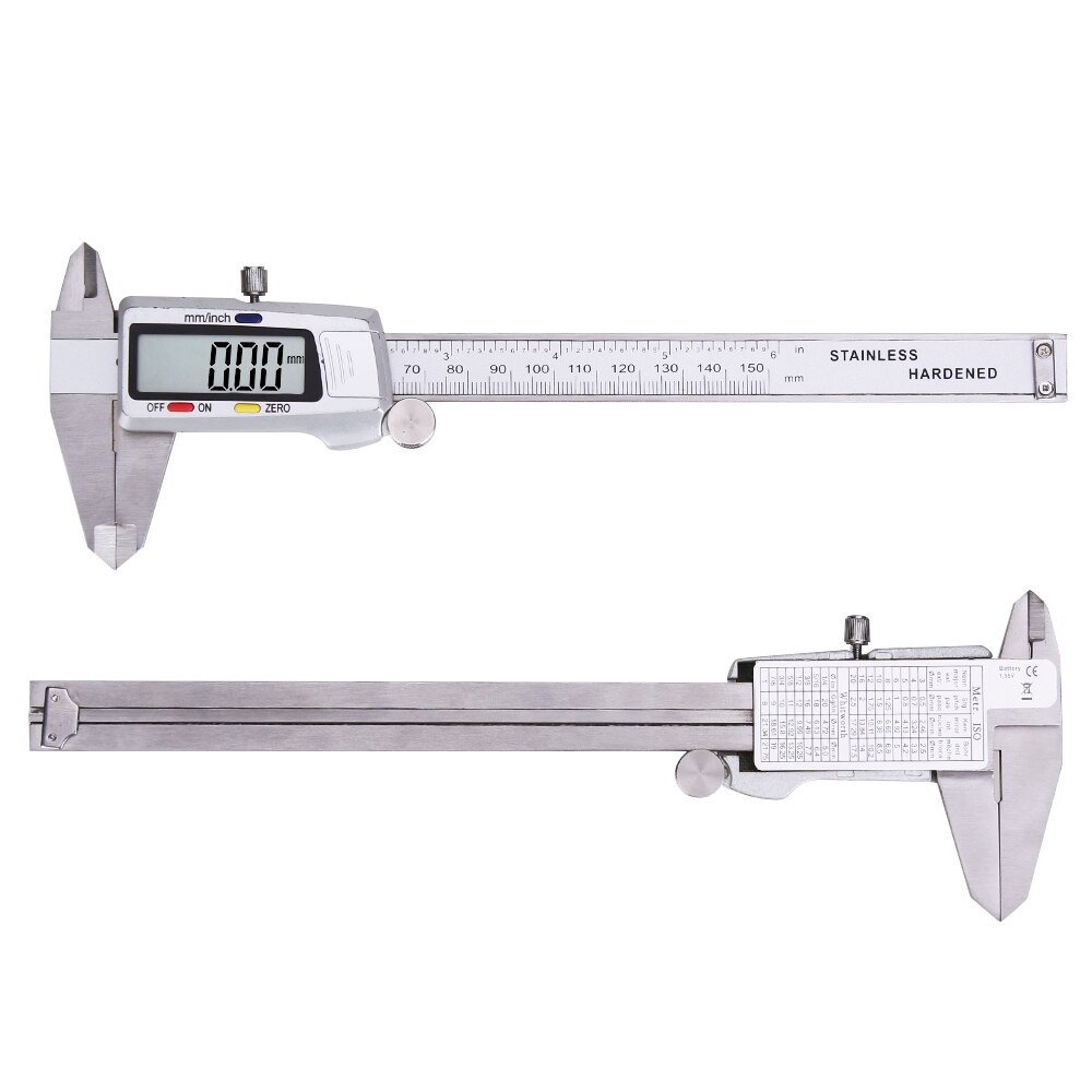 Aço inoxidável digital caliper 6 polegada eletrônico vernier caliper 150mm calímetro micrômetro régua digital ferramenta de medição