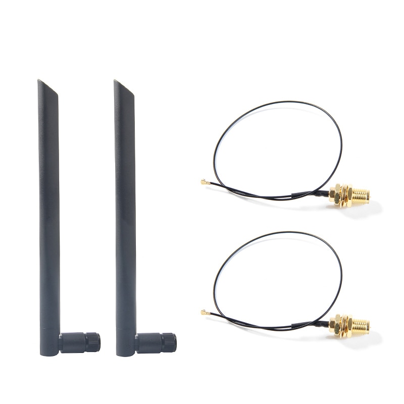 Dual band 5dbi Wireless WiFi Antenna RP-SMA + MHF4/IPX Pigtail Cable for NGFF M.2 Card Intel AX200 9260 8265 3G/4G Module