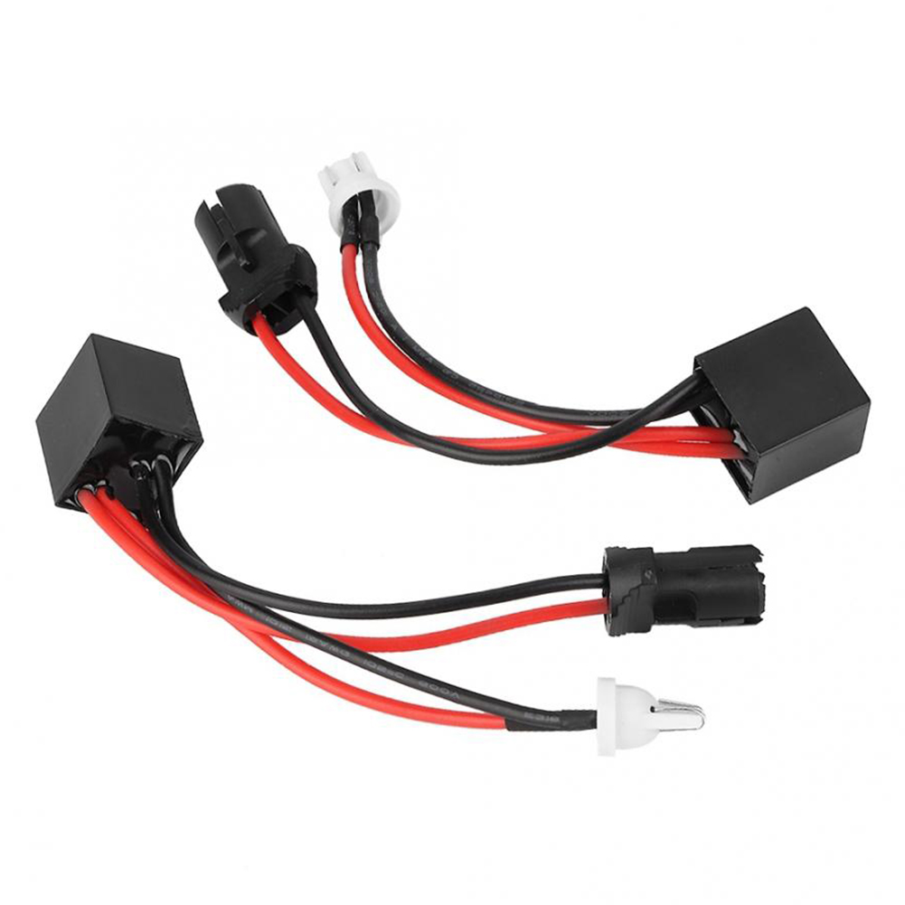 2pcs T10 LED Light Canbus Headlight Decoder Anti Flicker Error Canceller Halogen to LED Adapter for Turn Signals