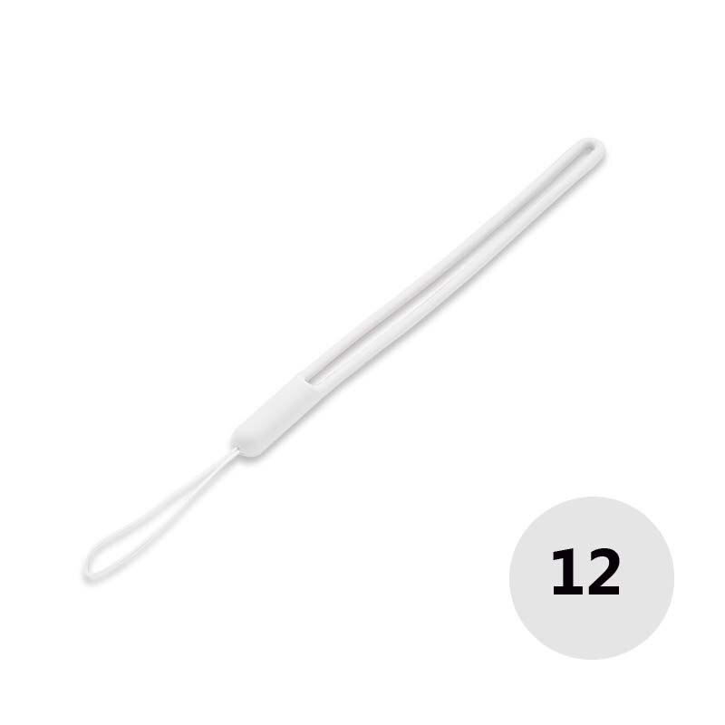 Smycz silikonowa do telefonu iPhone Xiaomi Huawai vivo telefon paski na nadgarstek brelok pasek na aparat ID karty siłownia USB wiszące liny: 12 WHITE