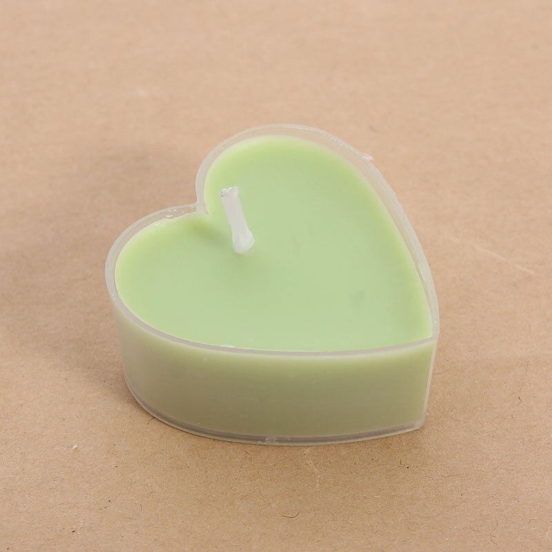 9pcs Heart Shaped Scented Candles Birthday Wedding Party Decor Candle Valentine's Day Proposal Dinner Aromatherapy Candle: Green