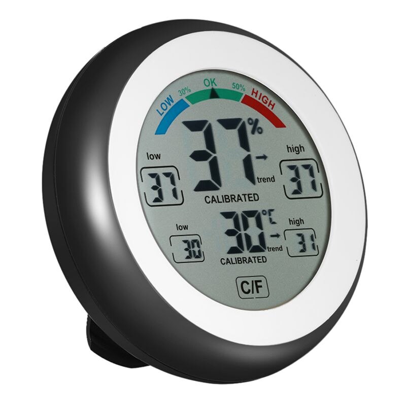 Digital lcd display indendørs termometer hygrometer runde trådløs elektronisk temperatur fugtighedsmåler vejrstation tester bl