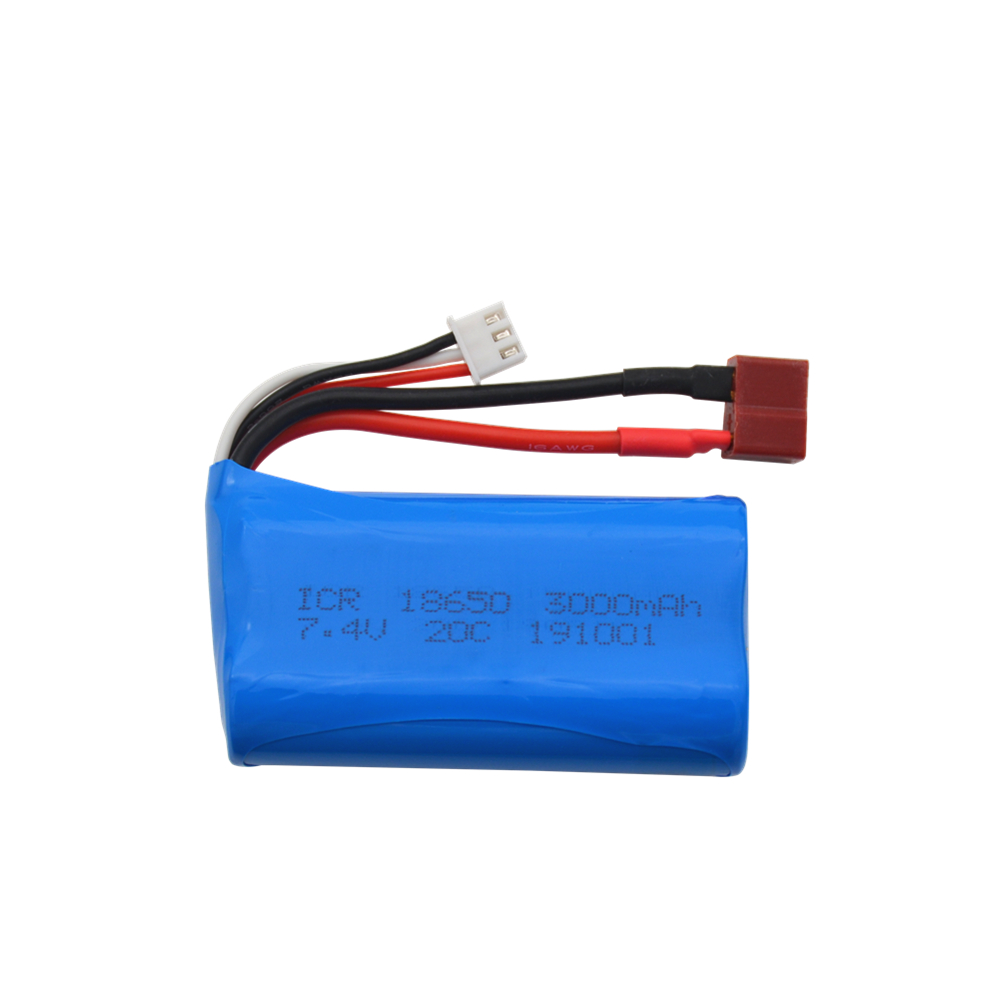 7.4V 3000MAH lipo Batteria 18650 per Q46 Wltoys 10428 /12428/12423 RC Auto Ricambi Accessori Per Wltoys 144001 A959-B A969-B: 1PCS