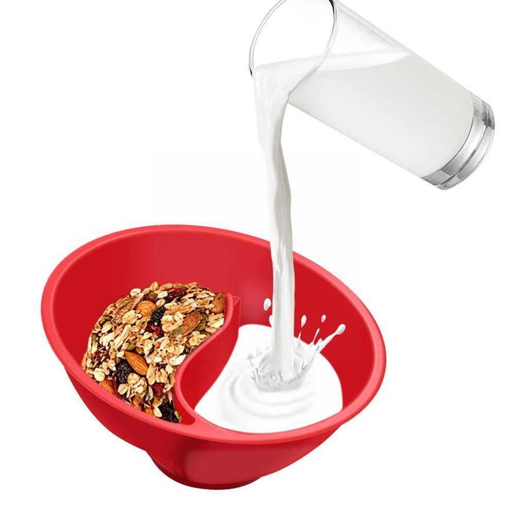 Slide Partitioned Cereal Bowl Wet And Dry Separati... – Vicedeal