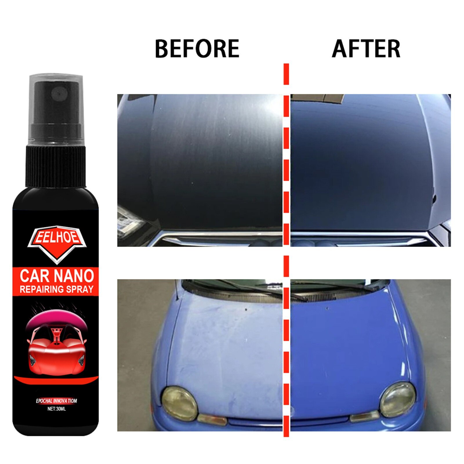 Nano Spray pour réparation de rayures de voiture, 30/50/100/120/250ml, anti-rayures, revêtement cristal, laque pour automobile, soin du verre poli
