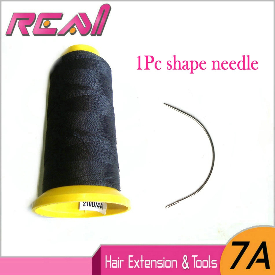 1Pc Hair Weave Thread And 1Pc Hair Weaving Needle , Nylon Hair Weaving Thread And C Type Curved Hair Sewing Needle