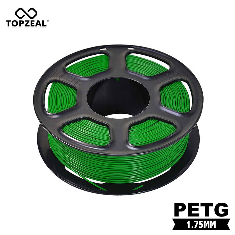 TOPZEAL 3D Printer PETG Gloeidraad Dimensionale Nauwkeurigheidsklasse +/-0.02mm 1KG Spool Groene Kleur