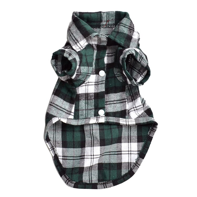 T-shirt à carreaux rayures pour animaux | Chemise pour chien, chiot, coton, manches courtes, grille, petit chien, vêtements printemps chiot Chihuahua, vestes: green / M