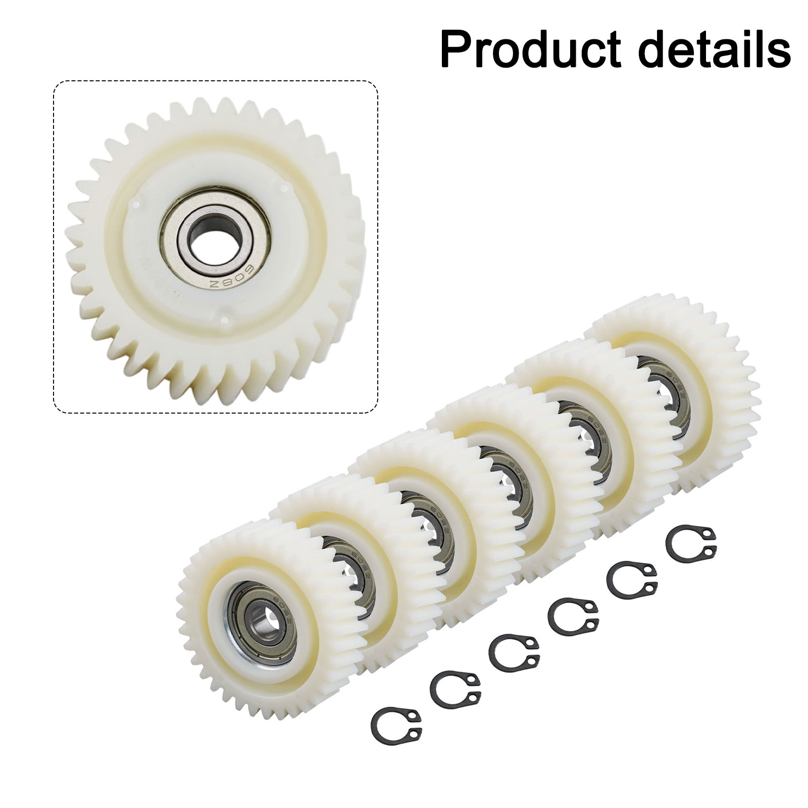 Kit d'embrayage d'engrenage de moteur de vélo électrique, nylon pour engrenage hélicoïdal, engrenage planétaire de moteur de moyeu, roulement 608, accessoire de cyclisme, 31T, 35T, 36T, 6 pièces