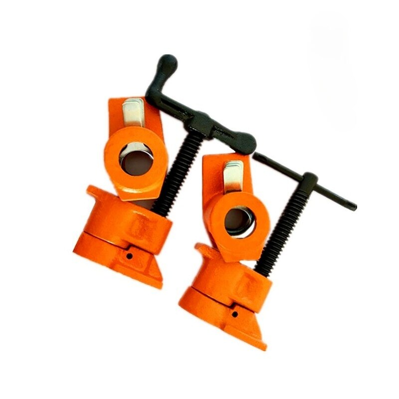 3/4 Inch Heavy Duty Pipe Clamp for Woodworking Wood Gluing Pipe Clamp Steel Cast Iron Pipe Clamp Fixture Carpenter Hand Tool