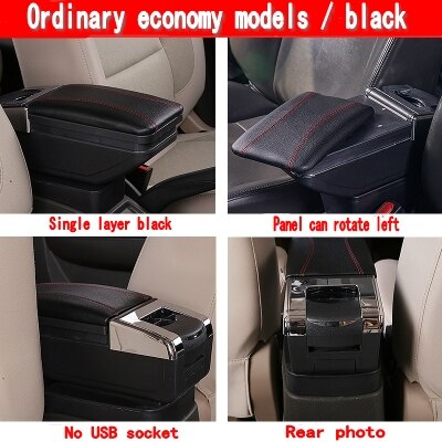 For Nissan Almera G15 Armrest box central Store content box: Single Black Red