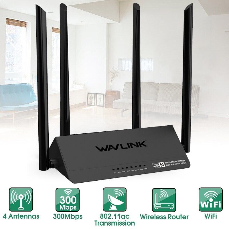 Wavlink 521R2P 1167Mbps WiFi Repeater 2.4GHz WiFi Routers 128MB DDR3 High Gain 4 Antennas Network Extender EU US UK AU plug