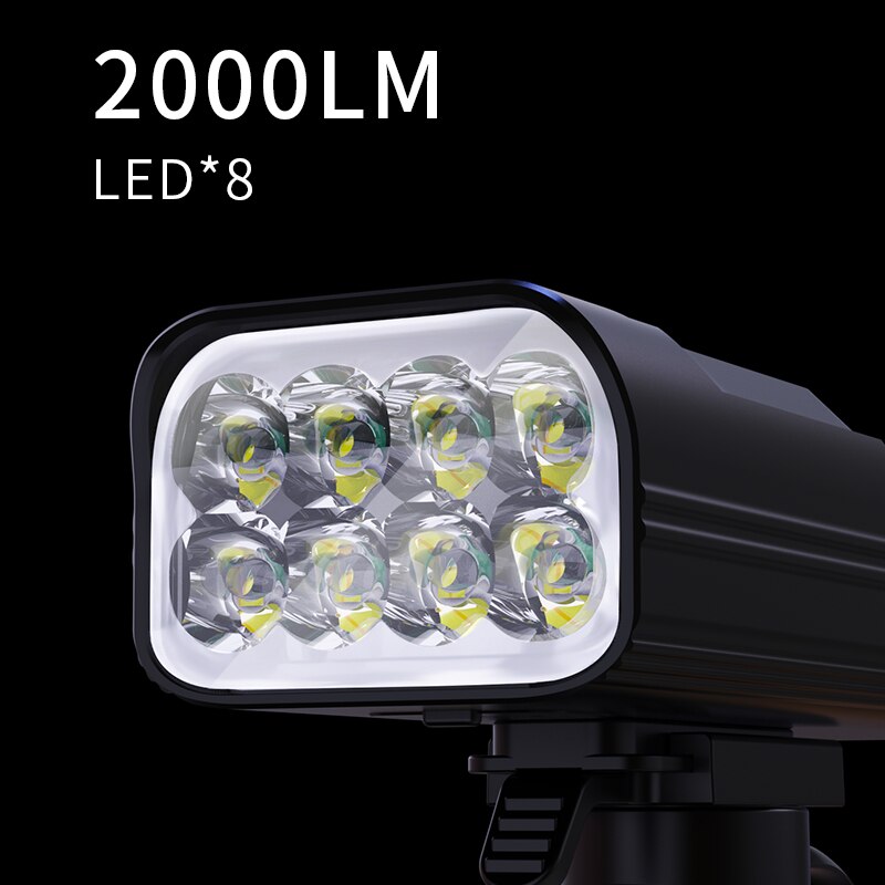 Powerful Bike Light OLED Display 10000mAh Rechargeable Bicycle Headlight Flashlight Type-C Charging Bike Light as power bank