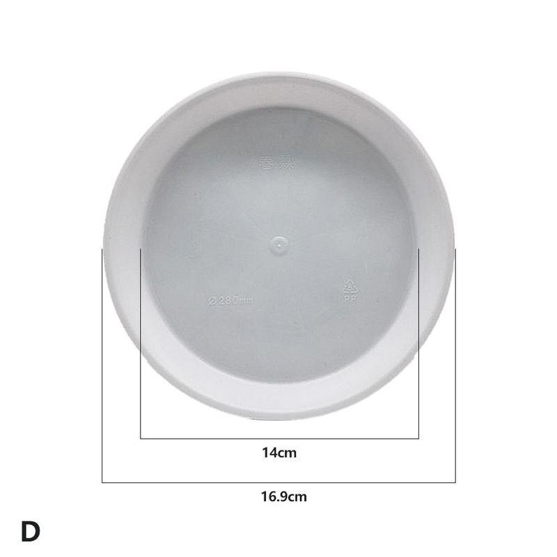 Tray Plastic Potted Flower Flat Edge Round Water Tray Orchid Storage Fleshy Water Tray Garden Gree Decoration Tool G1L1: White 170
