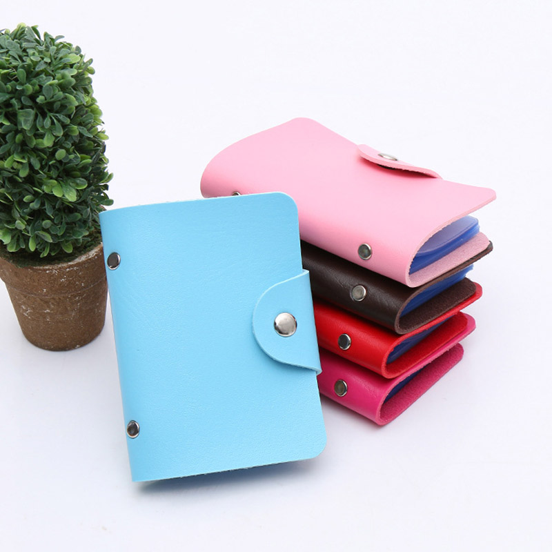 Credit Card Holder Men Women Travel Cards Wallet PU Leather Buckle Business ID Card Holders AIC88