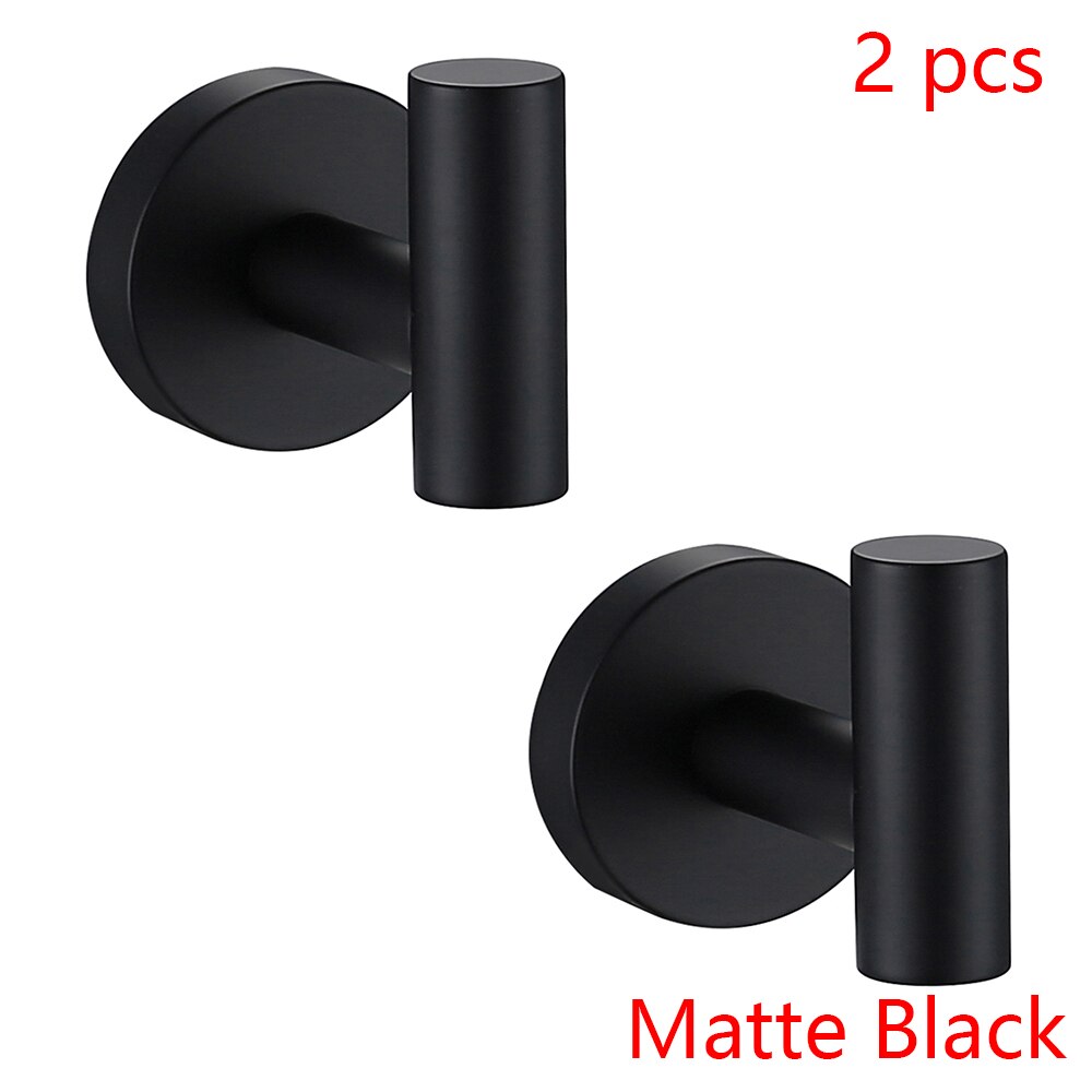 Bathroom Hardware Set Black Robe Hook Towel Rail Bar Rock Bar Shelf Tissue Paper Holder Bathroom Accessories.: 2 pcs Set