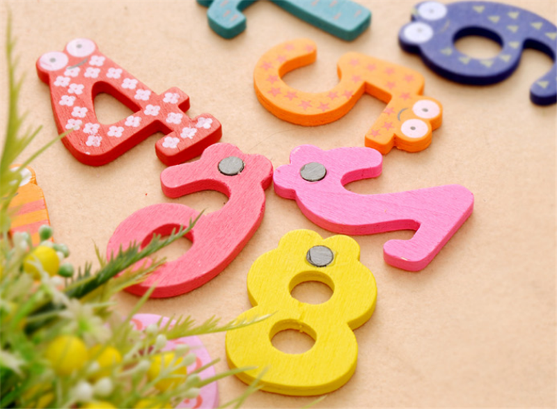 10pcs/set Baby Number Refrigerator Fridge Magnets Figure Stick Mathematics Wooden Educational Kids Toys for Children