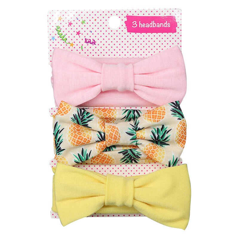 3 Stks/set Bloemen Baby Hoofdband Zachte Katoen Bloemenprint Dot Gedrukt Bows Geknoopt Meisje Hoofdbanden Haar Accessoires Dropshippin: set 12