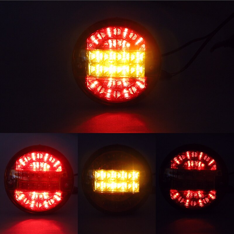 1 pièces 12V 24V LED arrière feu arrière lumineux avertissement rond Hamburger lumières pour lampe camion camion voiture Van remorque