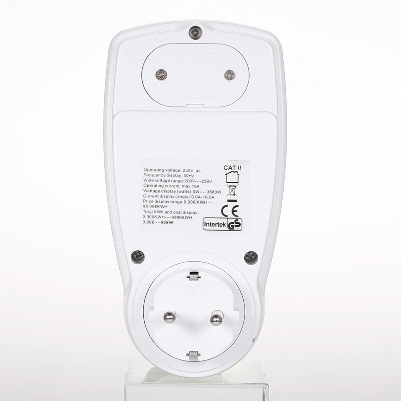 Stroomverbruik energieverbruik wattmeter elektriciteitsverbruik monitor stopcontact nauwkeurige eu-stekker