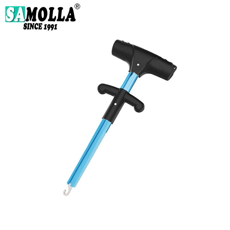 Herramienta removedora de anzuelos de pesca, removedor de señuelos de pesca, separador de anzuelos de tubo de aluminio, Extractor portátil de anzuelos: Azul