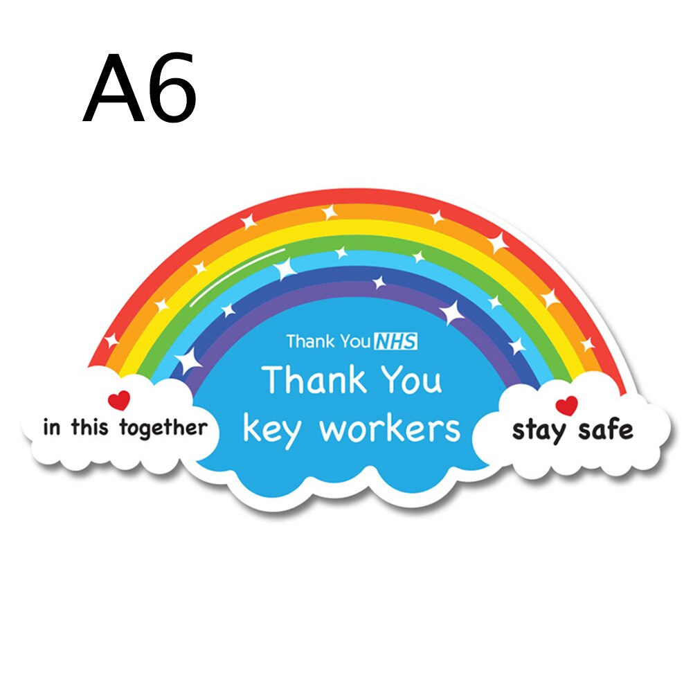 Vinyl Stickers Rainbow Waterproof Anti-fading Stickers For Window Car Taxi Van Shop Notebook: A6