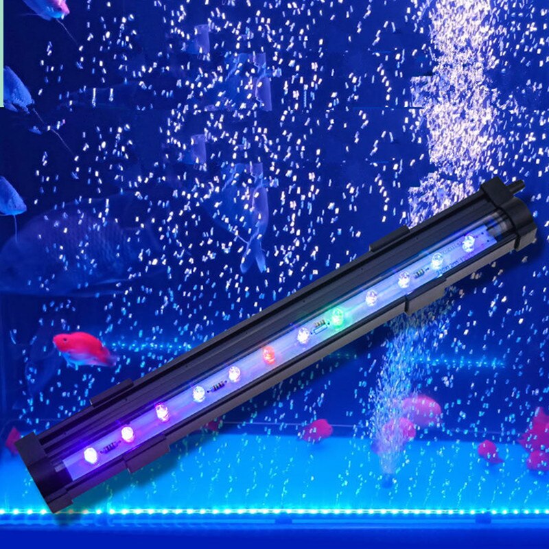 AC110V-220V Multicolor Underwater Aquarium LED Bubble Light Air Stones Fish Tank Air Curtain Bubble LED Lamp Aquariu