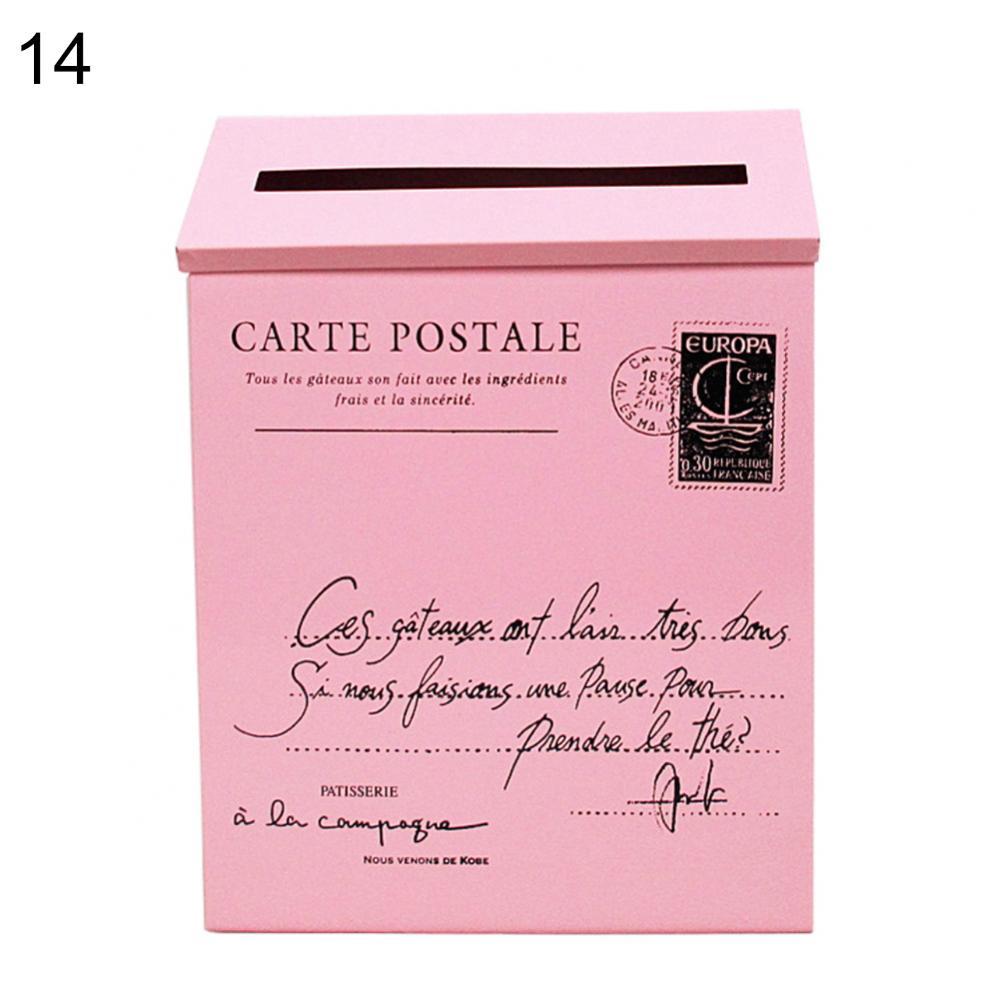 retro Metall Mauer montiert Briefkasten Eimer Zeitung Buchstabe Kasten Post Garten Dekor: 14
