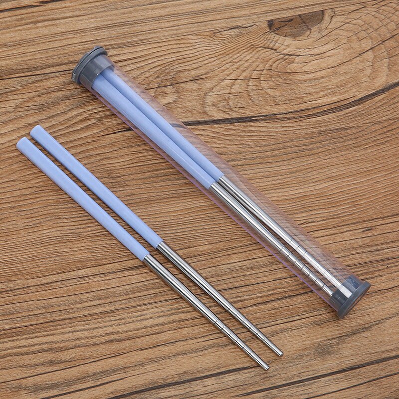 1 Paar Chinese Metalen Eetstokjes 304 Roestvrij Staal Eetstokjes Draagbare Reizen Chop Stick Herbruikbare Voedsel Sticks Voor Sushi Hashi #1: 1