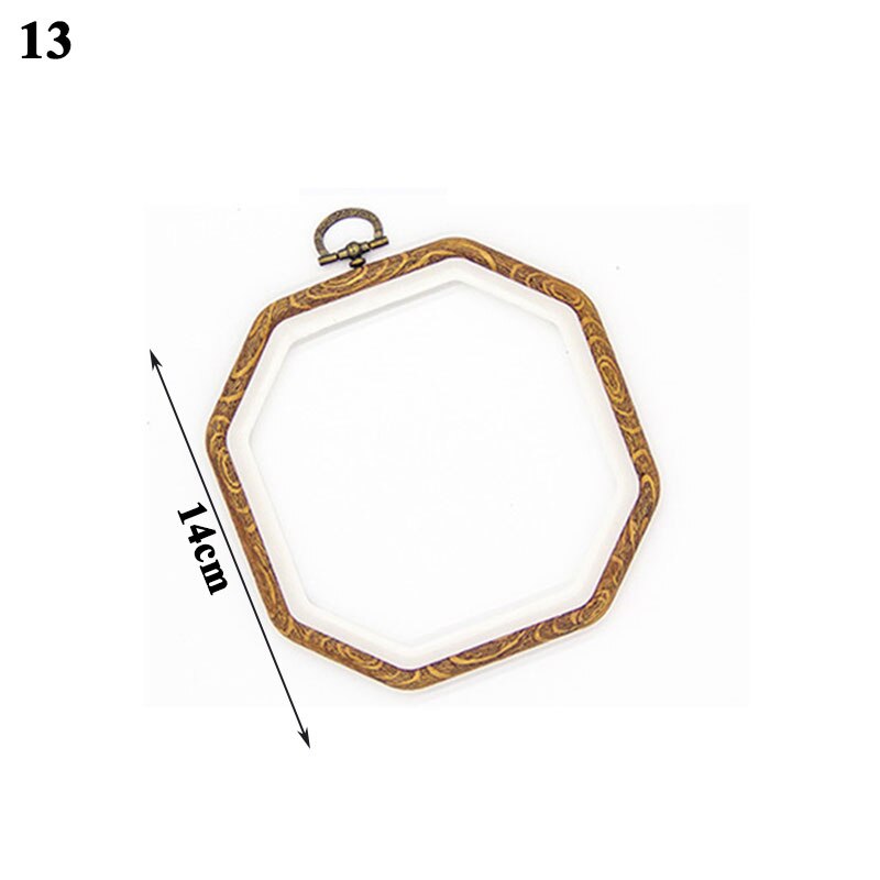 Wood Grain Cross Stitch Tool Wood Grain Round Octagon Rectangle Embroidery Hoop Cross Stitch Tool DIY Hoop Embroidery Circle: 14x14cm