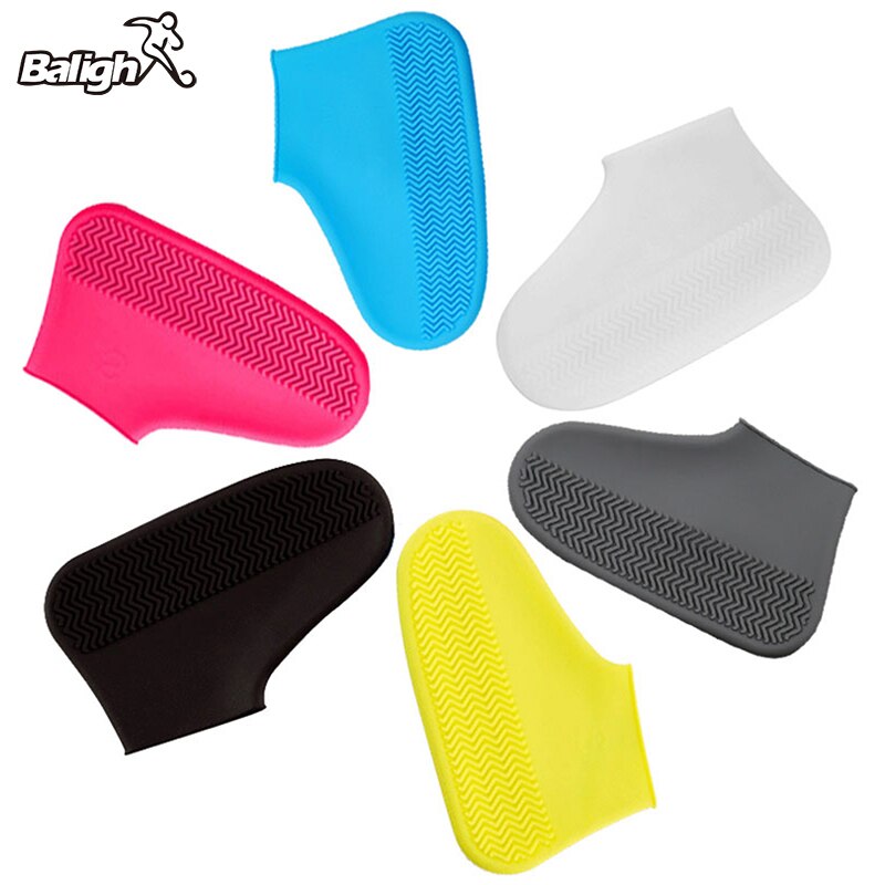 Balight copriscarpe riutilizzabili antipioggia copriscarpe lavabili in Silicone resistenti all&#39;usura stivali da pioggia impermeabili per bambini adulti