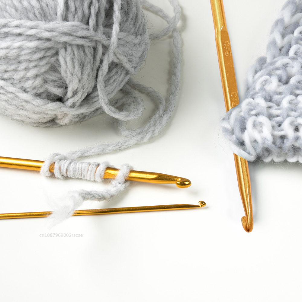 Agujas de ganchillo de aleación de aluminio para costura, gancho de doble cabeza para manualidades, tejido hecho a mano, hilo para tejer ropa, herramientas para principiantes, 2/0- 7/0