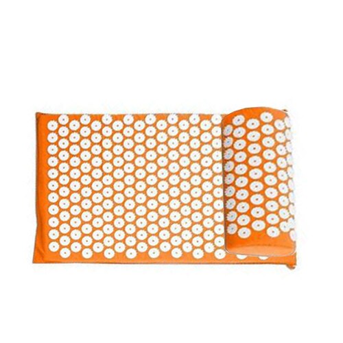 Acupressure Mat Massager Relieve Body Stress Pain Mat Natural Relief Stress Body Massage Pillow Cushion With Bag Yoga Mats: Orange