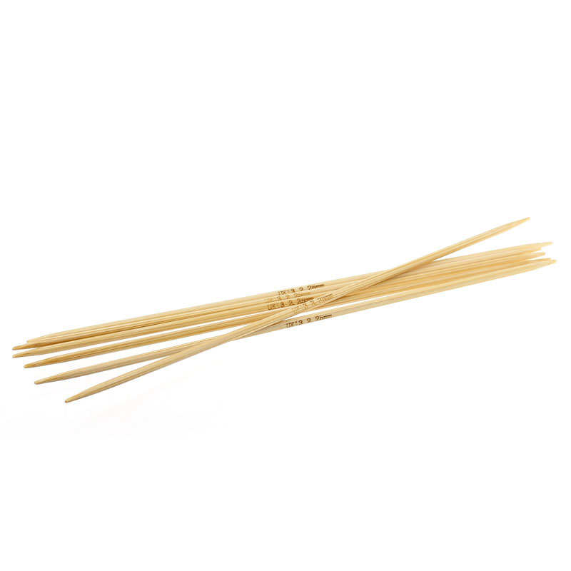 Bamboe Breinaalden Natuurlijke Dubbele Wees UK13 2.25mm, 15 cm lange, 5 stks