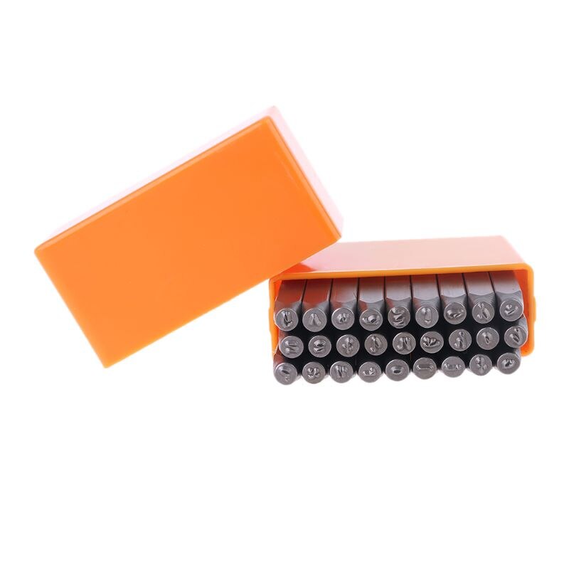 Set van 27 kleine letters, stalen metalen stempel, pons, leer, hout, sieraden  x4yd