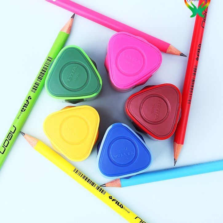 Lyra Double Hole Pencil Sharpener, Triangle Pencil Sharpener, Coarser Pen, Multifunctional Triangle Pencil Sharpener