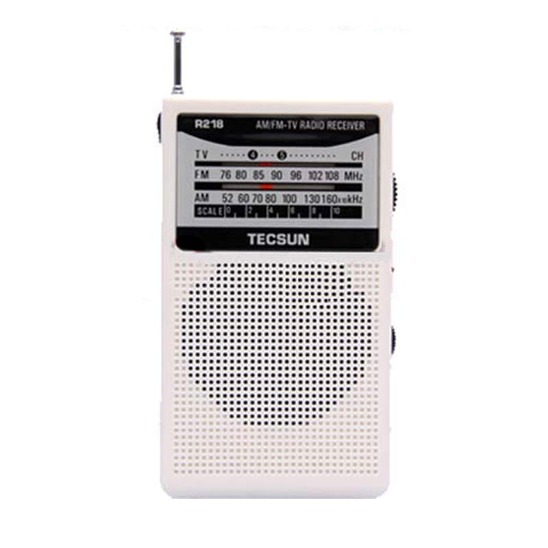 Portable r-218 AM / FM / TV audio radio with built-in speaker high sensitivity pocket receiver FM: 76.0-108.0mhz Internet Radio: white